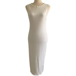 NWT Ribbed Knit Bodycon Midi Dress XL Minimalist Loungewear Chic Travel Wear